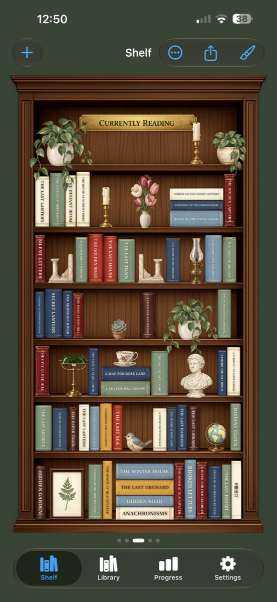 Brassleaf shelf in Noon lighting